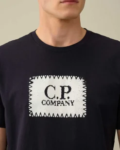 30/1 Jersey Label Style Logo T-Shirt^C.P. Company Cheap