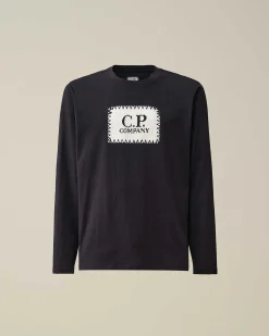 30/1 Jersey Long Sleeved Logo T-Shirt^C.P. Company Hot