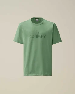 30/2 Mercerized Jersey Twisted Logo T-Shirt^C.P. Company Best Sale