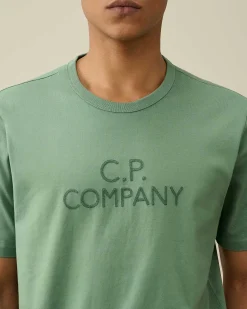 30/2 Mercerized Jersey Twisted Logo T-Shirt^C.P. Company Best Sale