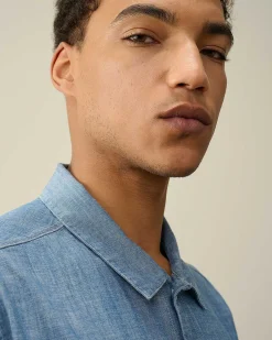 Chambray Short Sleeved Logo Shirt^C.P. Company Sale