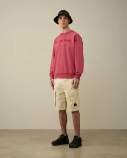 Cotton Diagonal Fleece Logo Sweatshirt^C.P. Company Online