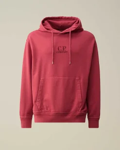 Cotton Diagonal Fleece Logo Hoodie^C.P. Company Discount