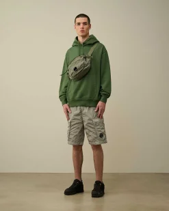 Cotton Diagonal Fleece Logo Hoodie^C.P. Company Cheap