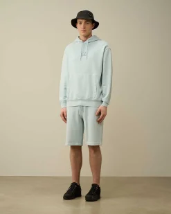 Cotton Diagonal Fleece Shorts^C.P. Company Shop