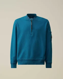 Cotton Diagonal Fleece Zipped Sweatshirt^C.P. Company New