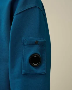 Cotton Diagonal Fleece Zipped Sweatshirt^C.P. Company New