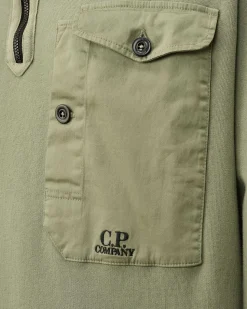 Cotton Fleece Mixed Zipped Sweatshirt^C.P. Company Cheap