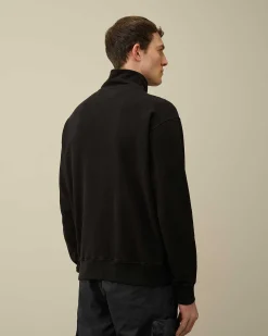 Cotton Fleece Mixed Zipped Sweatshirt^C.P. Company Cheap