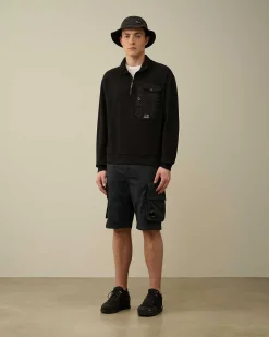 Cotton Fleece Mixed Zipped Sweatshirt^C.P. Company Cheap