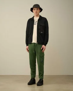 Cotton Fleece Mixed Zipped Shirt^C.P. Company Cheap