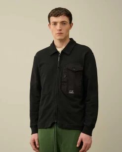 Cotton Fleece Mixed Zipped Shirt^C.P. Company Cheap