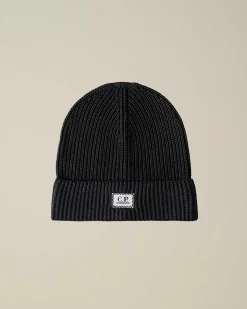 Cotton Logo Beanie^C.P. Company Sale