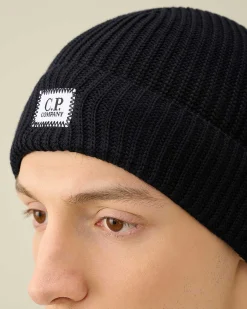Cotton Logo Beanie^C.P. Company Sale