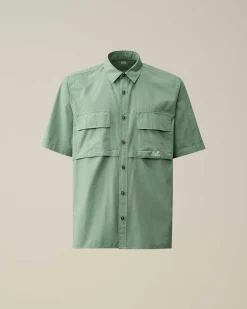 Cotton Rip-Stop Short Sleeved Shirt^C.P. Company New