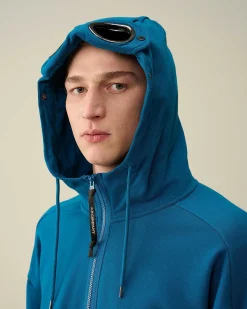 Diagonal Raised Fleece Goggle Zipped Hoodie^C.P. Company Sale