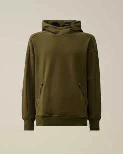 Diagonal Raised Fleece Goggle Hoodie^C.P. Company Online