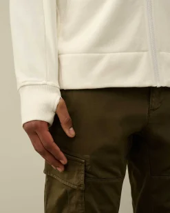 Diagonal Raised Fleece Goggle Zipped Hoodie^C.P. Company New