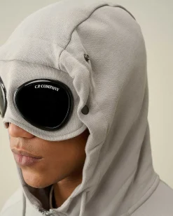 Diagonal Raised Fleece Goggle Zipped Hoodie^C.P. Company New