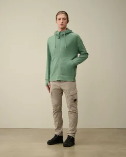 Diagonal Raised Fleece Goggle Zipped Hoodie^C.P. Company Cheap