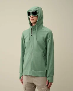 Diagonal Raised Fleece Goggle Zipped Hoodie^C.P. Company Cheap