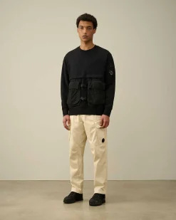 Diagonal Raised Fleece Mixed Detachable Sweatshirt^C.P. Company Best Sale