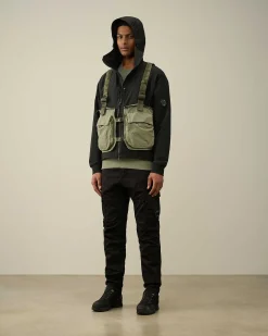 Diagonal Raised Fleece Mixed Detachable Sweatshirt^C.P. Company Outlet