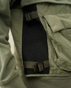 Diagonal Raised Fleece Mixed Detachable Sweatshirt^C.P. Company Outlet