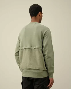 Diagonal Raised Fleece Mixed Detachable Sweatshirt^C.P. Company Outlet