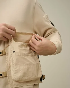 Diagonal Raised Fleece Mixed Detachable Sweatshirt^C.P. Company Sale