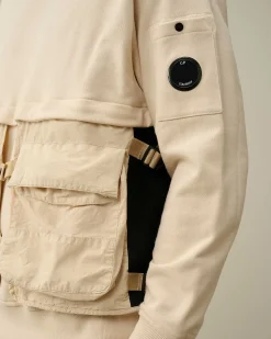 Diagonal Raised Fleece Mixed Detachable Sweatshirt^C.P. Company Sale