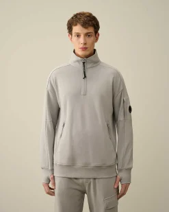 Diagonal Raised Fleece Zipped Sweatshirt^C.P. Company New