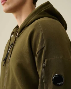 Diagonal Raised Fleece Zipped Hoodie^C.P. Company Best