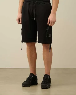 Diagonal Raised Fleece Zipped Pocket Shorts^C.P. Company Store