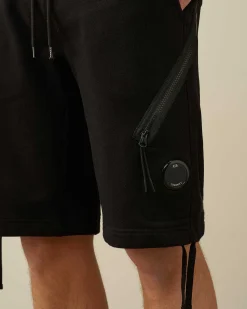 Diagonal Raised Fleece Zipped Pocket Shorts^C.P. Company Store