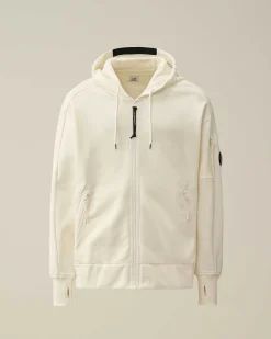 Diagonal Raised Fleece Zipped Hoodie^C.P. Company Store