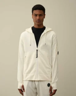 Diagonal Raised Fleece Zipped Hoodie^C.P. Company Store