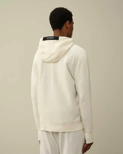 Diagonal Raised Fleece Zipped Hoodie^C.P. Company Store