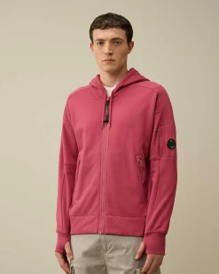 Diagonal Raised Fleece Zipped Hoodie^C.P. Company Best Sale