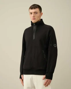 Diagonal Raised Fleece Zipped Sweatshirt^C.P. Company Outlet