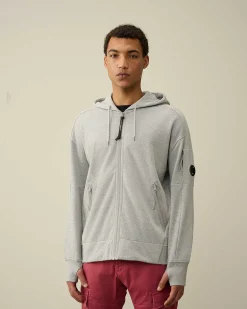 Diagonal Raised Fleece Zipped Hoodie^C.P. Company Hot
