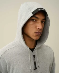 Diagonal Raised Fleece Zipped Hoodie^C.P. Company Hot