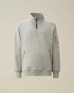 Diagonal Raised Fleece Zipped Sweatshirt^C.P. Company Online