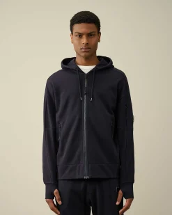 Diagonal Raised Fleece Zipped Hoodie^C.P. Company Cheap