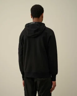Diagonal Raised Fleece Zipped Hoodie^C.P. Company Store