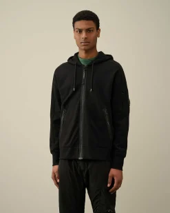 Diagonal Raised Fleece Zipped Hoodie^C.P. Company Store