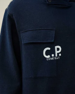 Indigo Fleece Hoodie^C.P. Company Hot