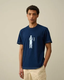 Indigo Jersey T-Shirt^C.P. Company Clearance