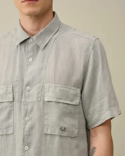 Linen Short Sleeved Shirt^C.P. Company Clearance