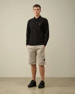 Stretch Piquet Regular Long Sleeved Polo Shirt^C.P. Company Clearance